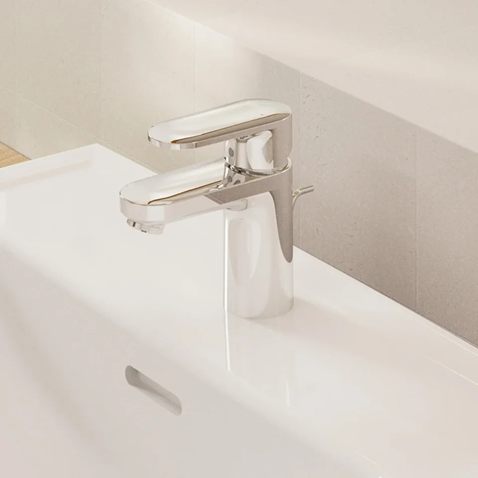Hansgrohe Vernis Blend Single Lever Basin Mixer 70 Coolstart With Pop-up Waste Set Chrome detail view - Image 2