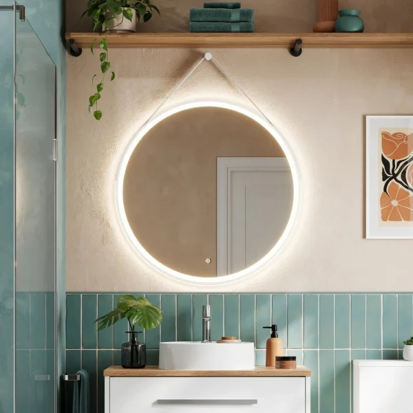 Hib Solstice 80 Mirror (matt White) 80cm X D3.2cm