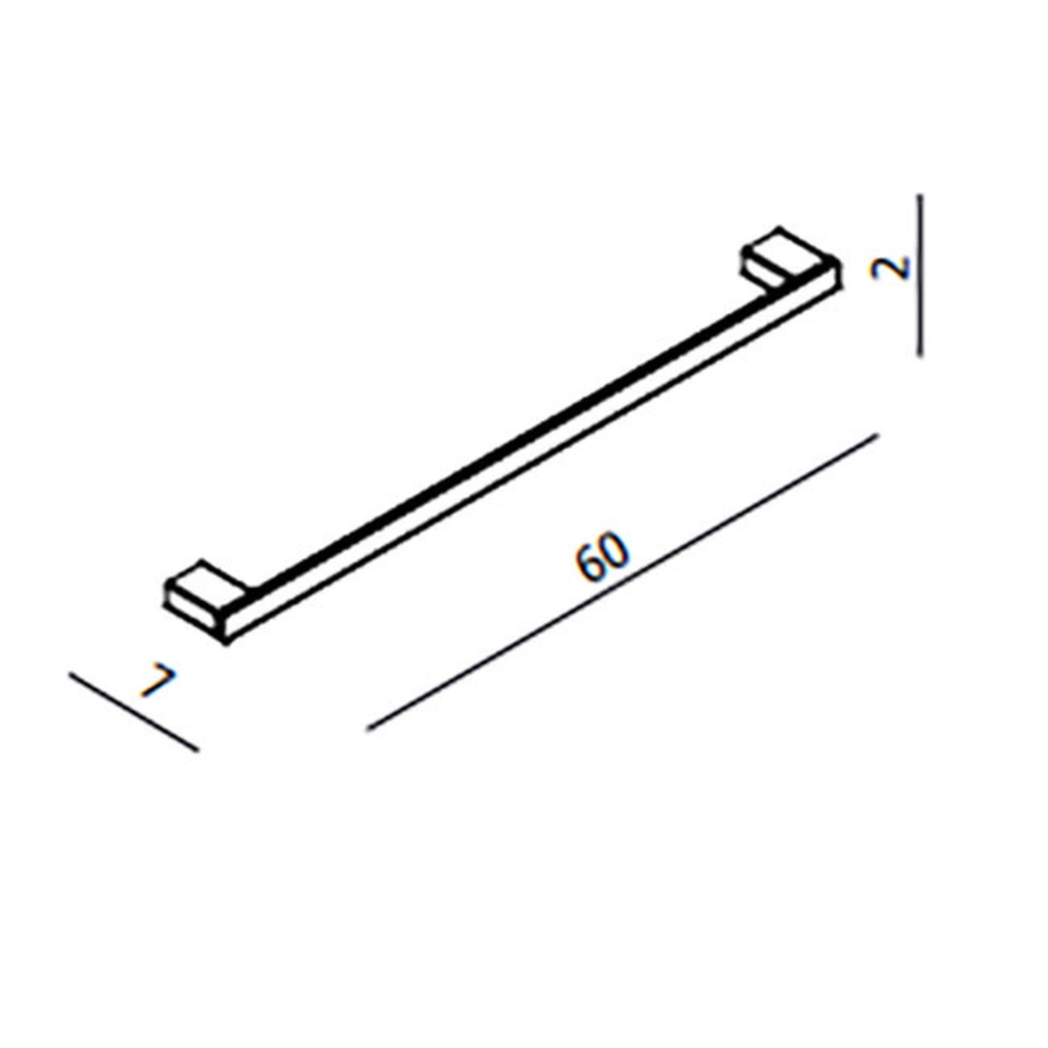 Hib Atto (black) 60cm Towel Rail H2 X W60 X D7