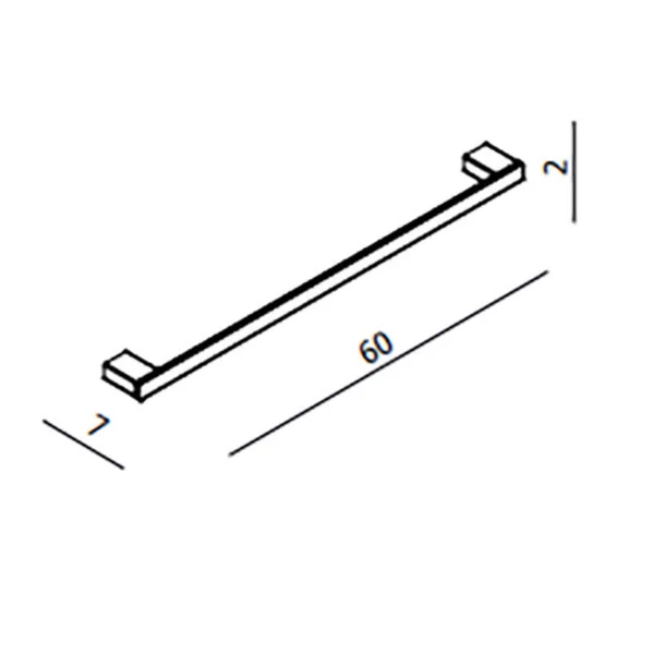 Hib Atto (black) 60cm Towel Rail H2 X W60 X D7