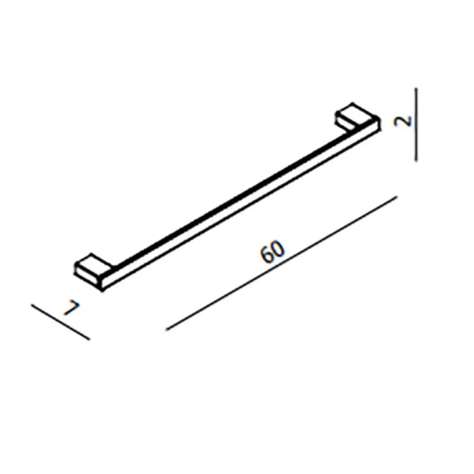 Hib Atto (black) 60cm Towel Rail H2 X W60 X D7 product image - Image 1