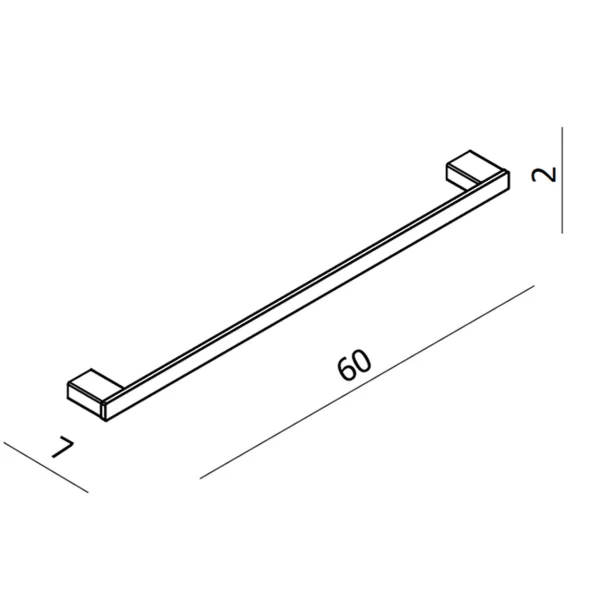 Hib Atto (chrome) 60cm Towel Rail H2 X W60 X D7