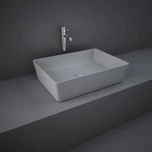 Rak Feeling 50cm Rectangular Counter Top Wash Basin In Matt Grey