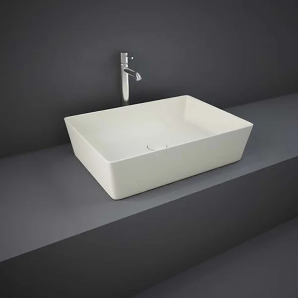 Rak Feeling 50cm Rectangular Counter Top Wash Basin In Matt Greige