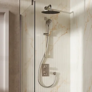Crosswater Design Shower Set 4 Brushed Nickel 300mm