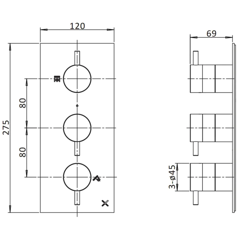 Crosswater Design Shower Set 7 Matt Black 300mm detail view - Image 3
