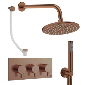 Crosswater Design Shower Set 8 Brushed Bronze 200mm