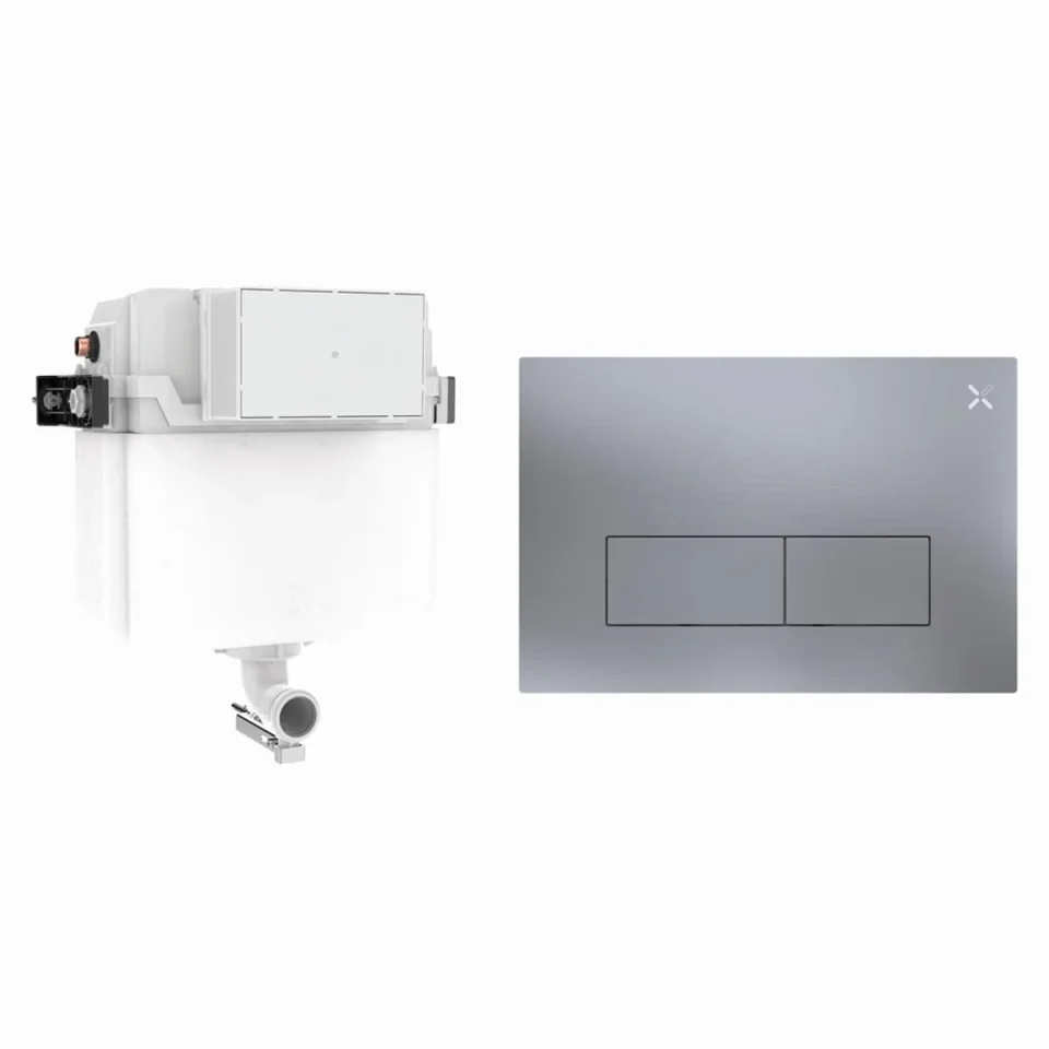 Crosswater Mpro Stainless Steel Cistern Set 1 Brushed Nickel product image - Image 1