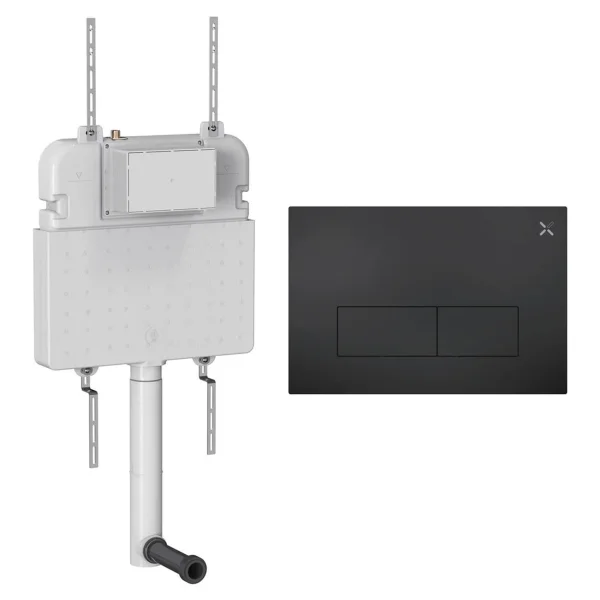 Crosswater Mpro Stainless Steel Cistern Set 2 Matt Black