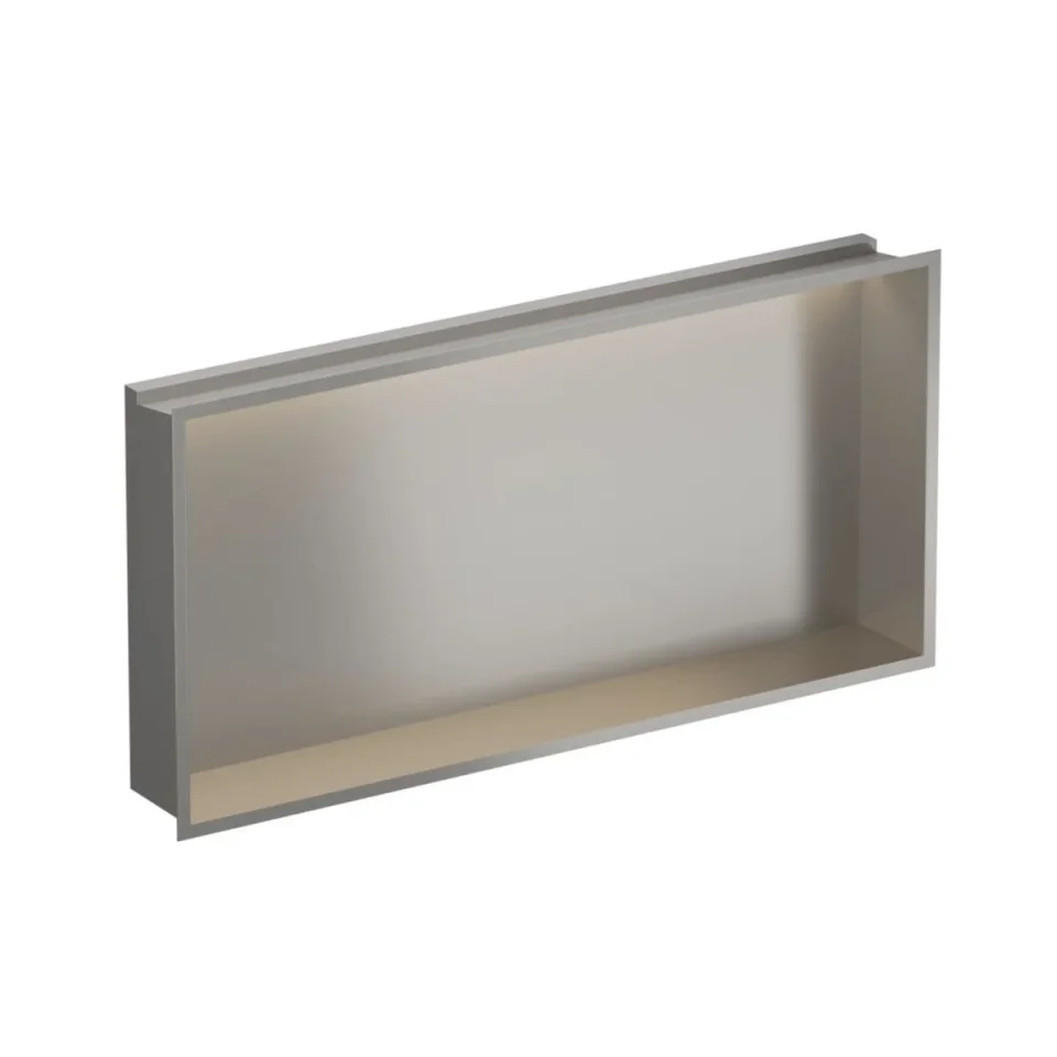 Crosswater Niches 610 X 305mm X 80mm With Led Light Strip Brushed Stainless product image - Image 1