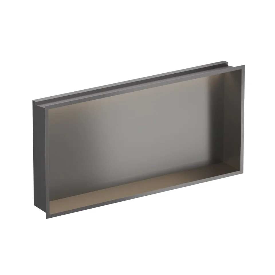 Crosswater Niches 610 X 305mm X 80mm With Led Light Strip Slate detail view - Image 2