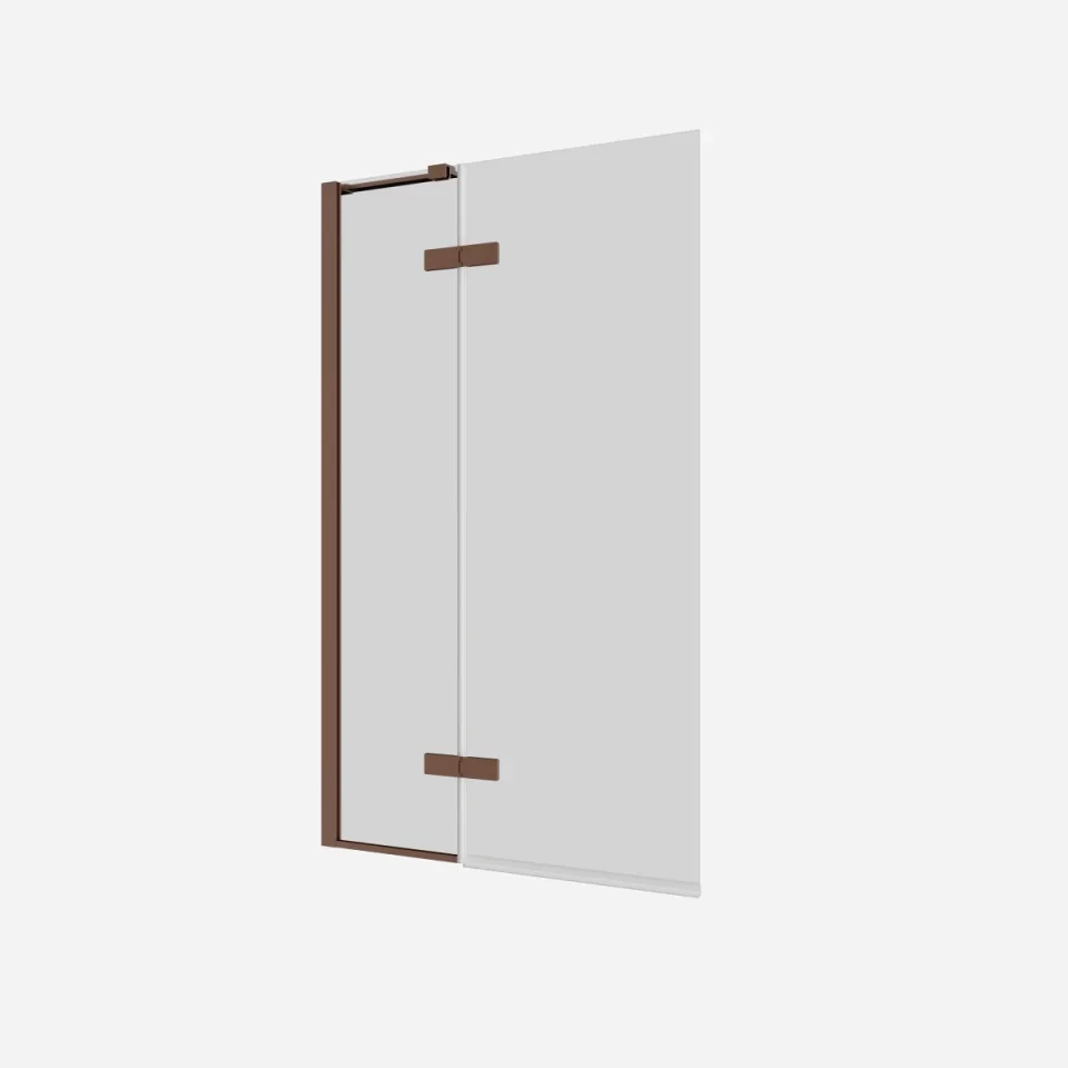Crosswater Optix Hinged Bath Screen 90 Brushed Bronze Left Hand detail view - Image 2