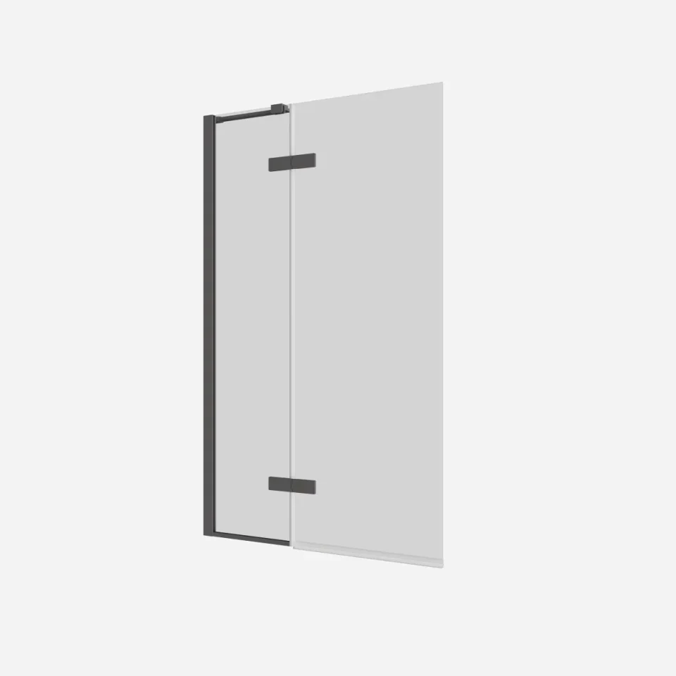Crosswater Optix Hinged Bath Screen 90 Left Handed Slate detail view - Image 2
