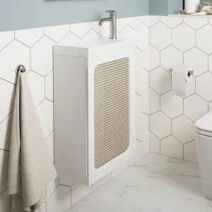 Crosswater Alo Cloakroom Unit 400 x 220mm White & Rattan