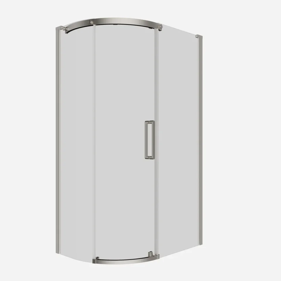 Crosswater Optix Offset Quadrant 1200x800 Left Hand Brushed Nickel detail view - Image 2