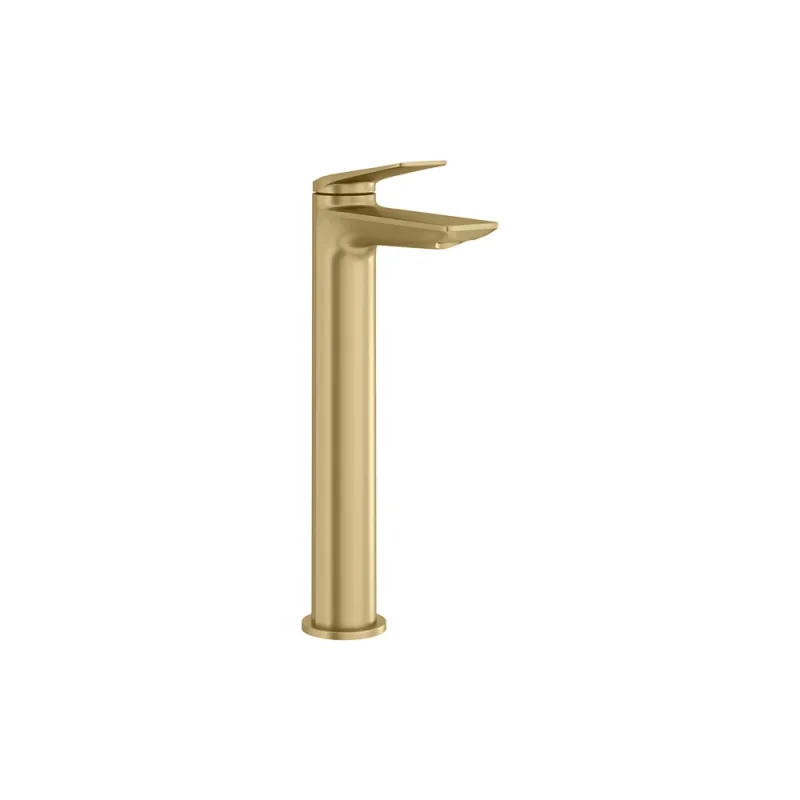 Britton Greenwich Tall Basin Mixer Brushed Brass detail view - Image 2