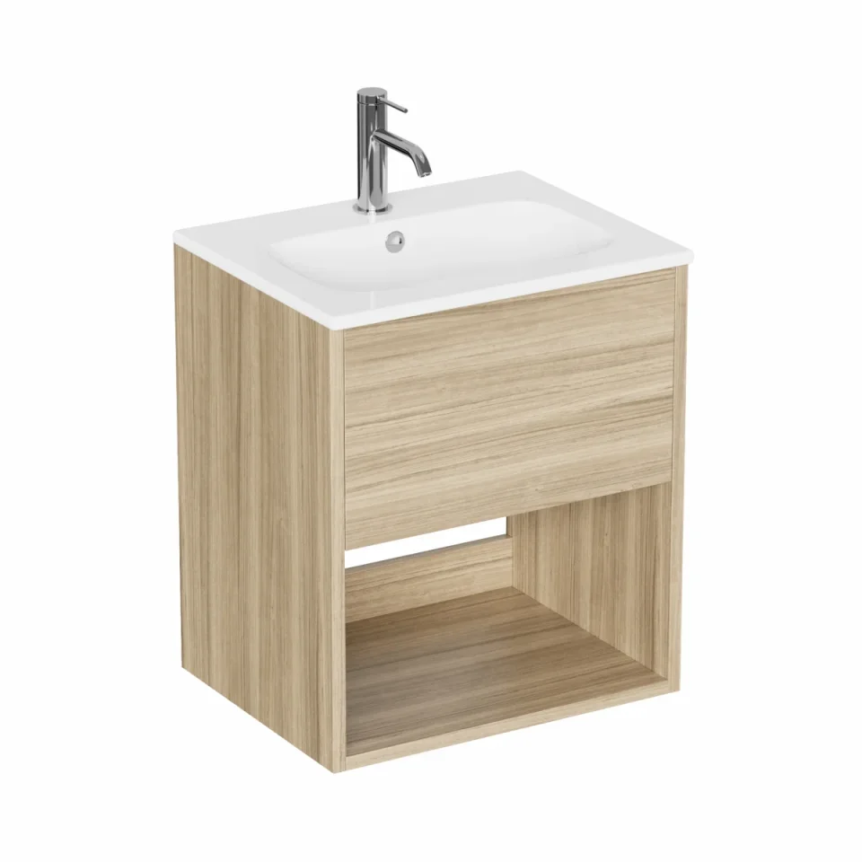 Britton Hackney Basin Unit 500mm Cherry Wood detail view - Image 2