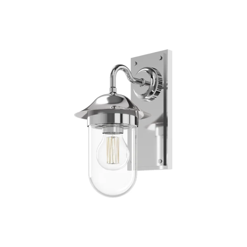 Burlington Guild Wall Light & Clear Glass Chrome detail view - Image 2