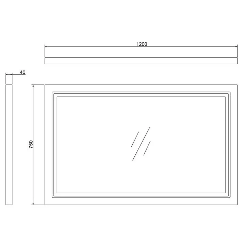 Burlington 1200 Led Mirror Blue detail view - Image 3