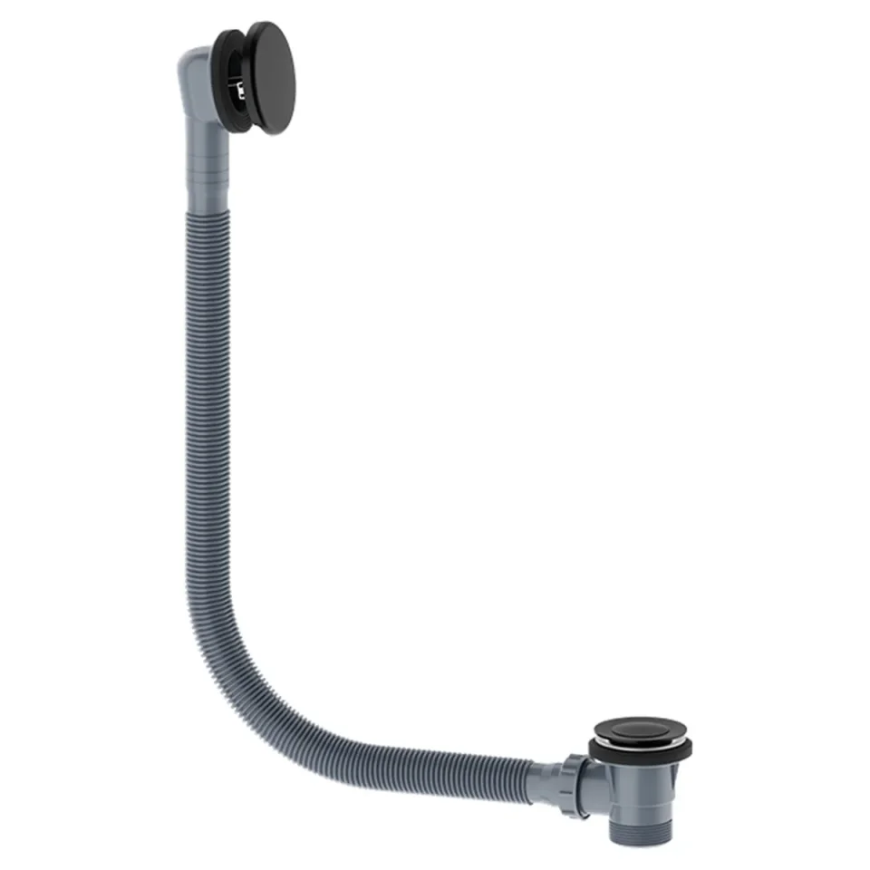 Britton Standard Click Clack Bath Waste And Overflow Matt Black product image - Image 1