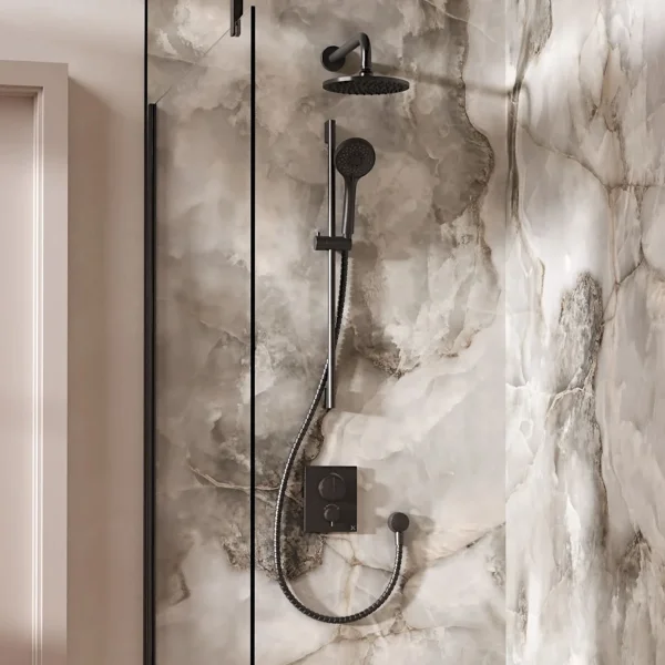 Crosswater Push Shower Set 2 Slate 200mm