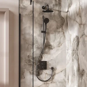 Crosswater Push Shower Set 2 Slate 200mm