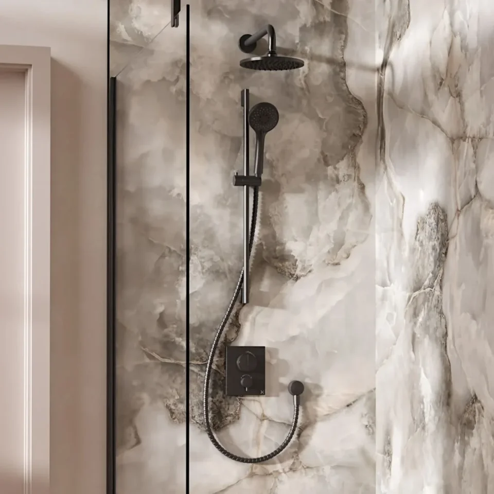 Crosswater Push Shower Set 2 Slate 200mm product image - Image 1