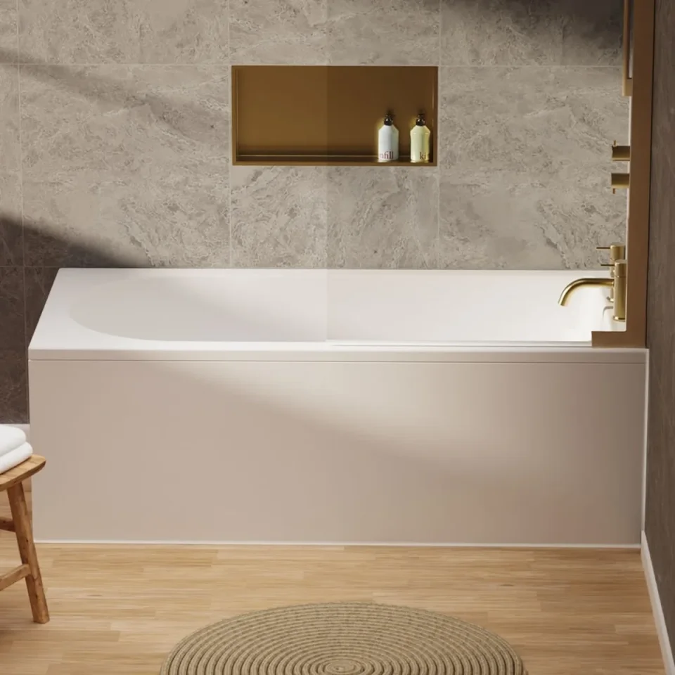 Crosswater Flow Single Ended Bath 1800 x 800mm White product image - Image 1