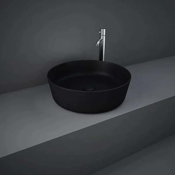 Rak Feeling 42cm Round Counter Top Wash Basin In Matt Black