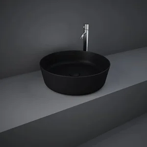 Rak Feeling 42cm Round Counter Top Wash Basin In Matt Black