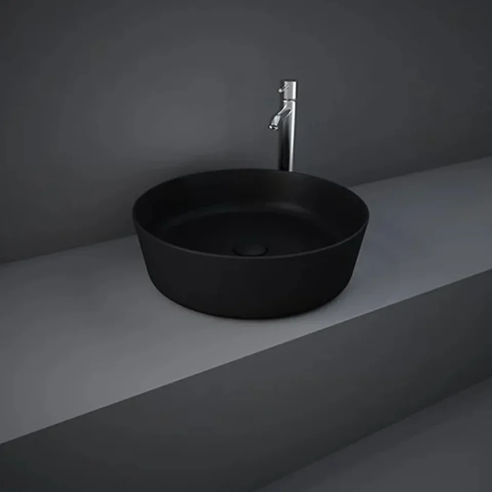 Rak Feeling 42cm Round Counter Top Wash Basin In Matt Black product image - Image 1