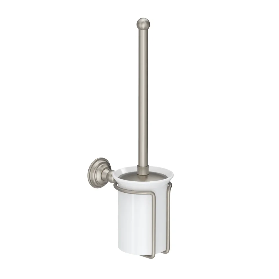 Crosswater Belgravia Toilet Brush Holder Brushed Nickel detail view - Image 2