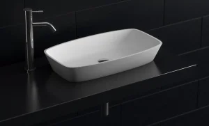 StoneKAST Geo Sit On Basin Matt White 600x350mm