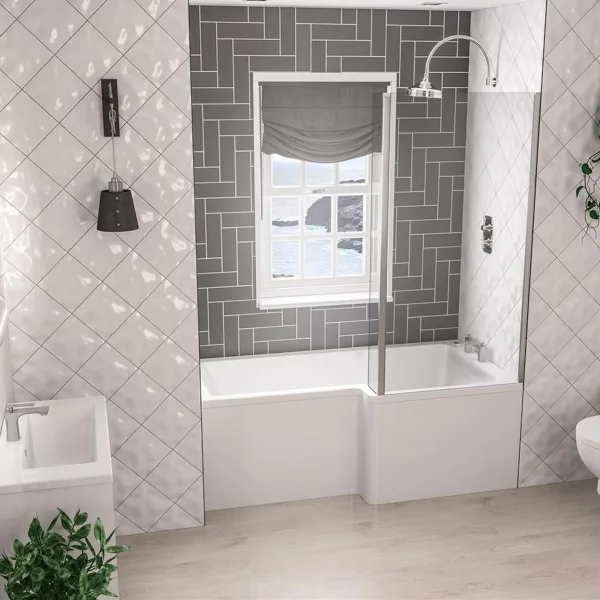 Eastbrook Portland L-shape 1600x850x750 Lh (440) 5mm White