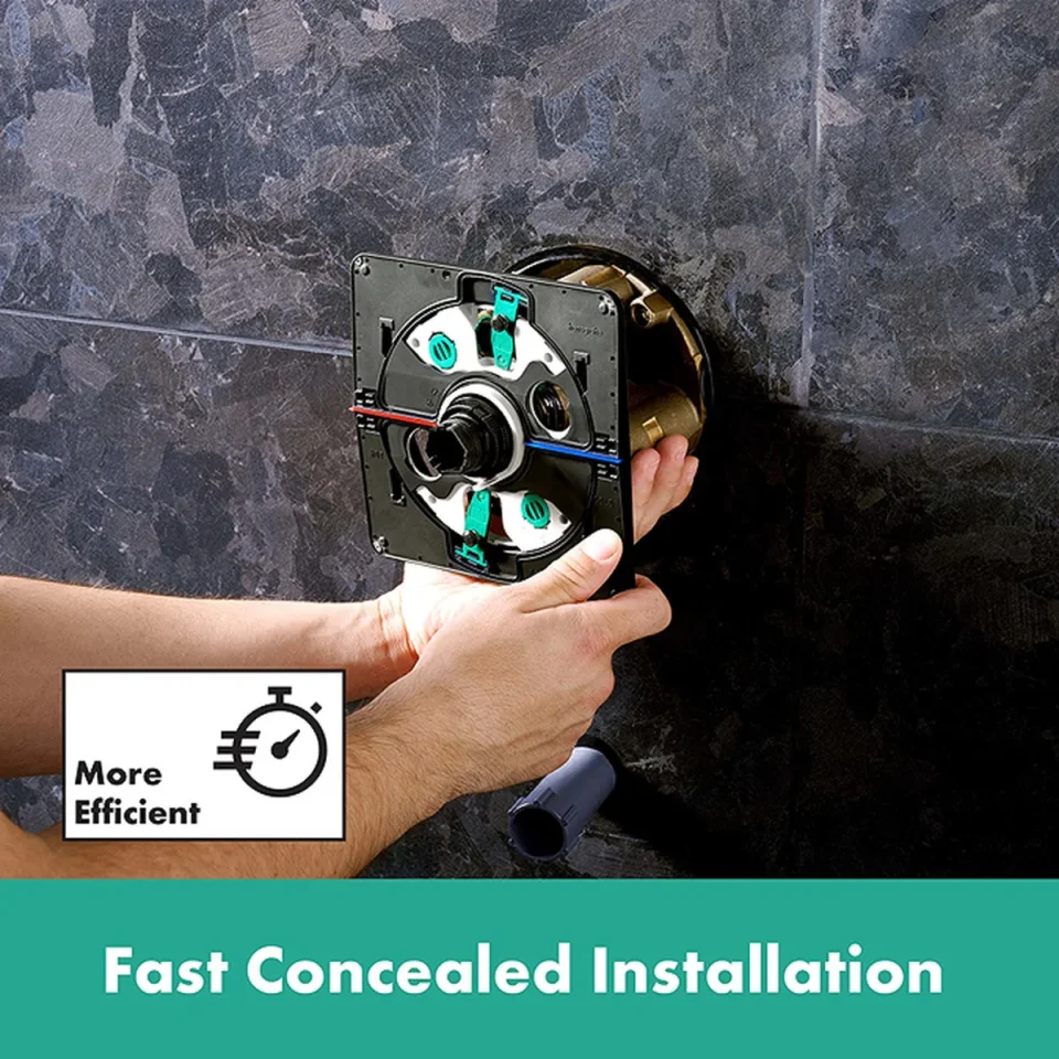 Hansgrohe Showerselect Comfort E Valve For Concealed Installation For 3 Functions Matt Black detail view - Image 2