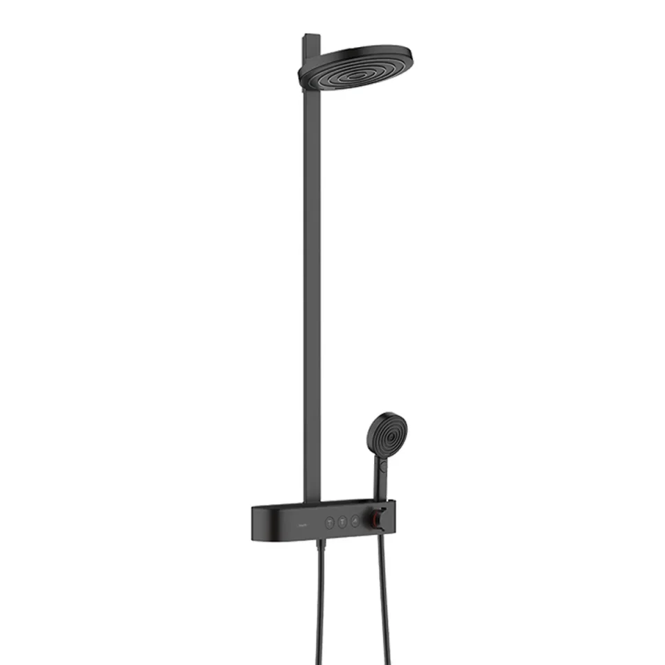 Hansgrohe Pulsify S Showerpipe 260 2jet Ecosmart With Showertablet Select 400 Matt Black product image - Image 1