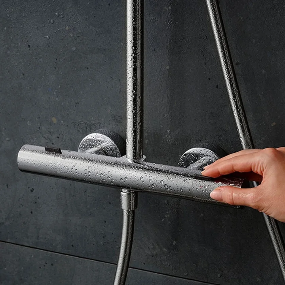 Hansgrohe Pulsify S Puro Showerpipe 260 1jet With Ecostat Fine Chrome detail view - Image 3