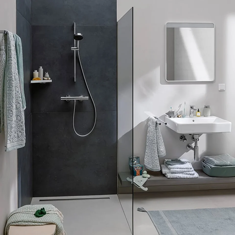 Hansgrohe Pulsify Select S Shower System 105 3jet Relaxation Ecosmart With Ecostat Fine, Shower Bar 65 Cm, Hand Shower Holder And Shower Hose Chrome detail view - Image 2