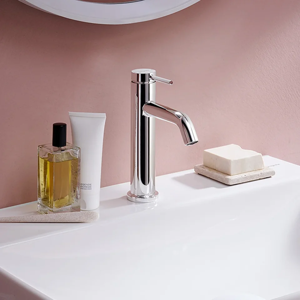 Hansgrohe Tecturis S Single Lever Basin Mixer 110 Ecosmart+ Without Waste Set Chrome detail view - Image 2