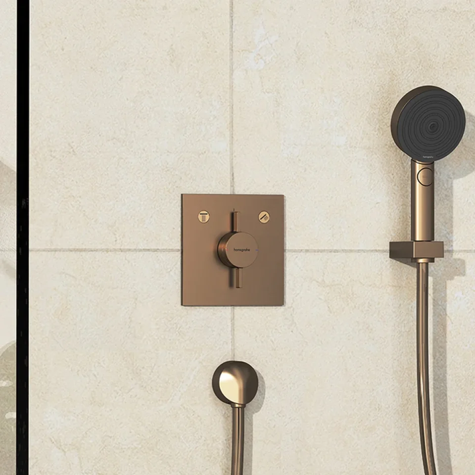 Hansgrohe Duoturn E Mixer For Concealed Installation For 2 Functions Brushed Bronze detail view - Image 2