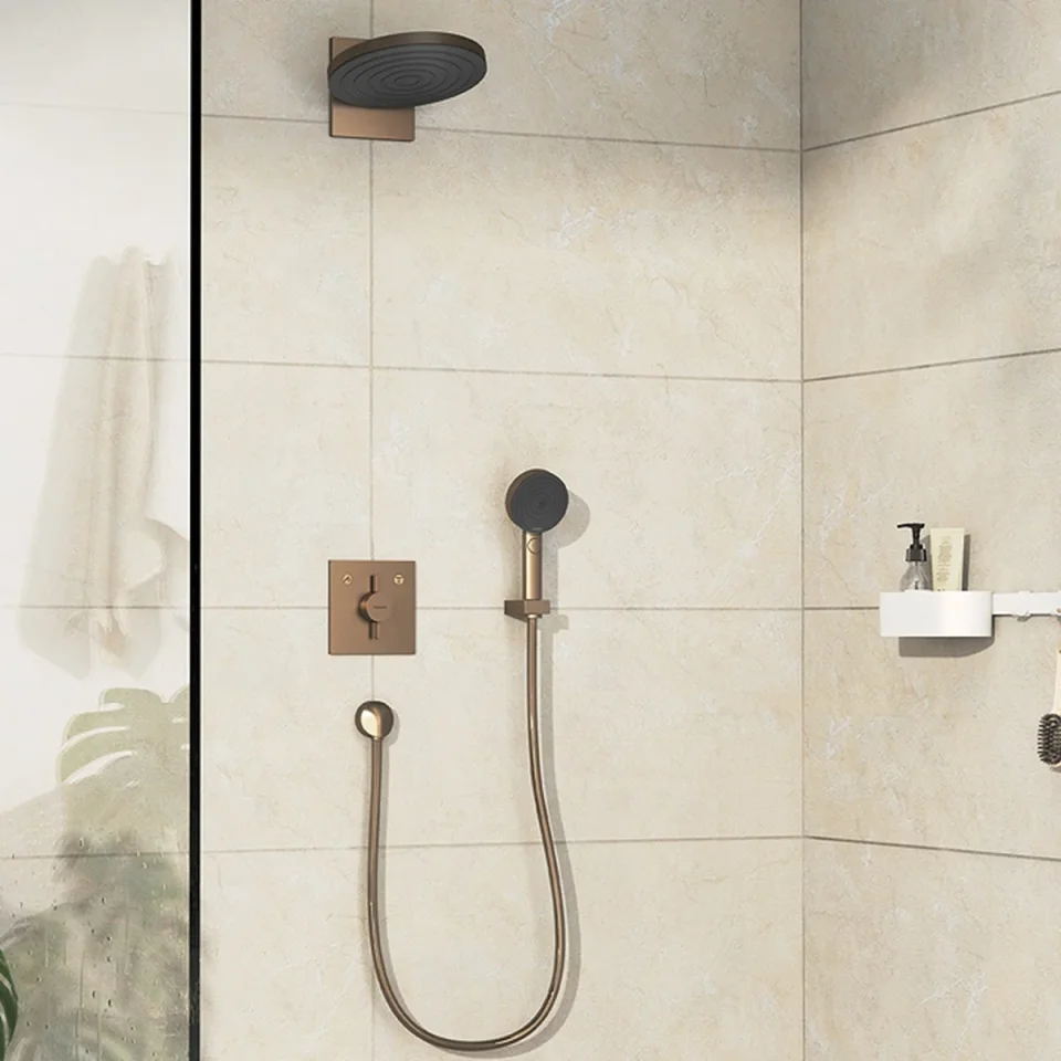 Hansgrohe Duoturn E Mixer For Concealed Installation For 2 Functions Brushed Bronze detail view - Image 3