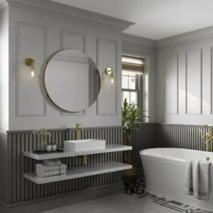 Hib Trim Round 80 (brushed Brass Frame) Mirror 80cm X D2.5cm