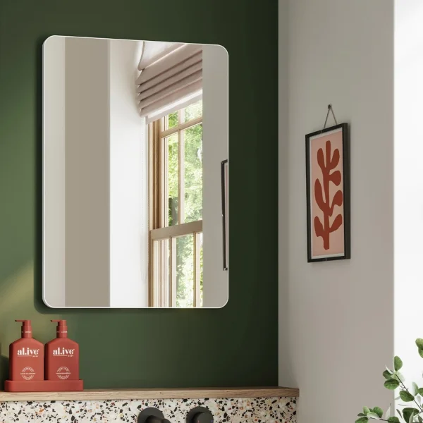 Hib Trim Curve 40 (matt White Frame) Mirror H60 X W40cm X D2.5cm