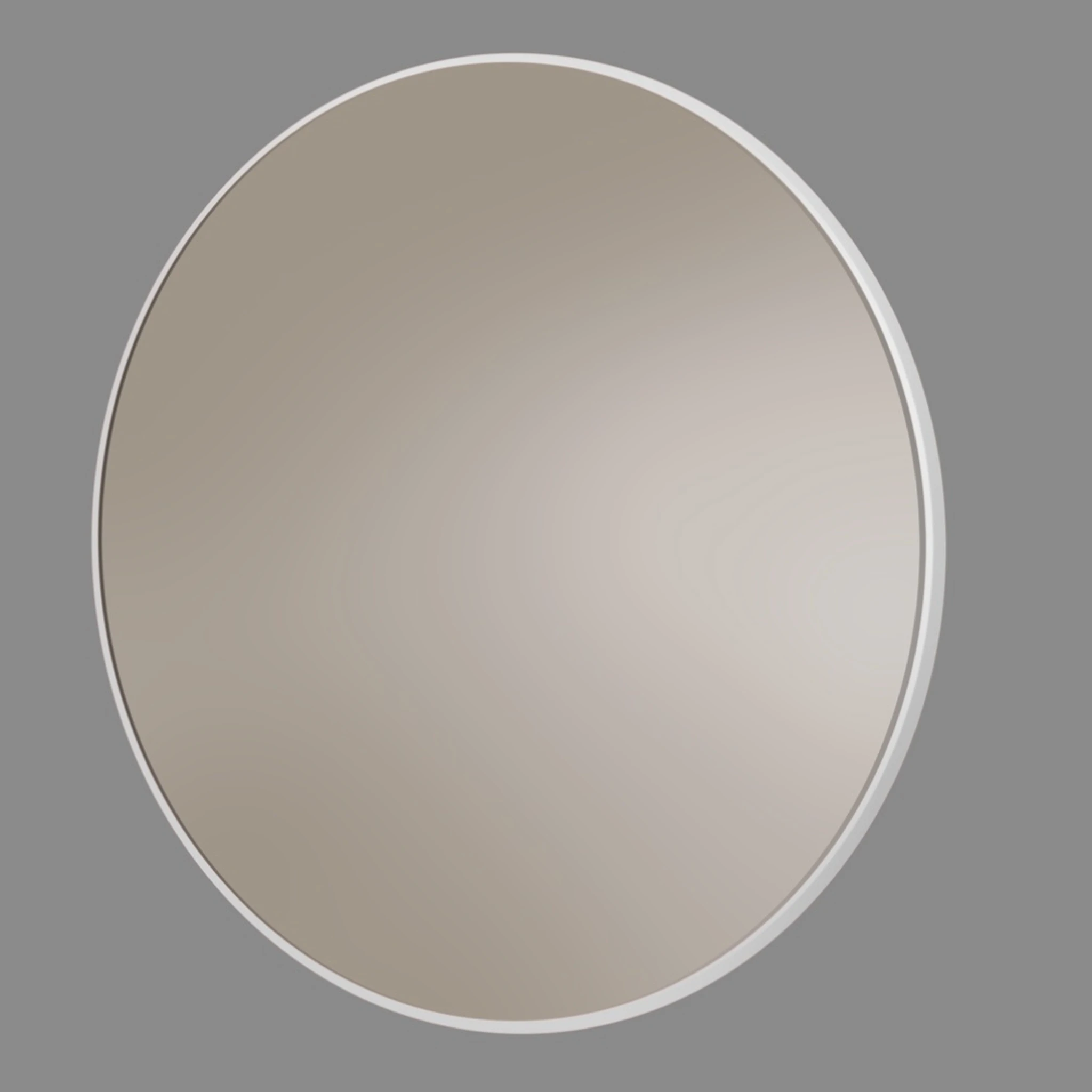 Hib Trim Round 80 (matt White Frame) Mirror 80cm X D2.5cm