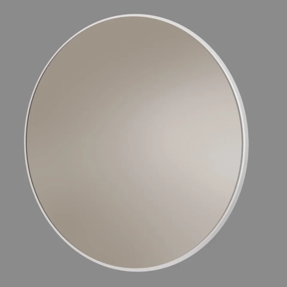 Hib Trim Round 80 (matt White Frame) Mirror 80cm X D2.5cm product image - Image 1