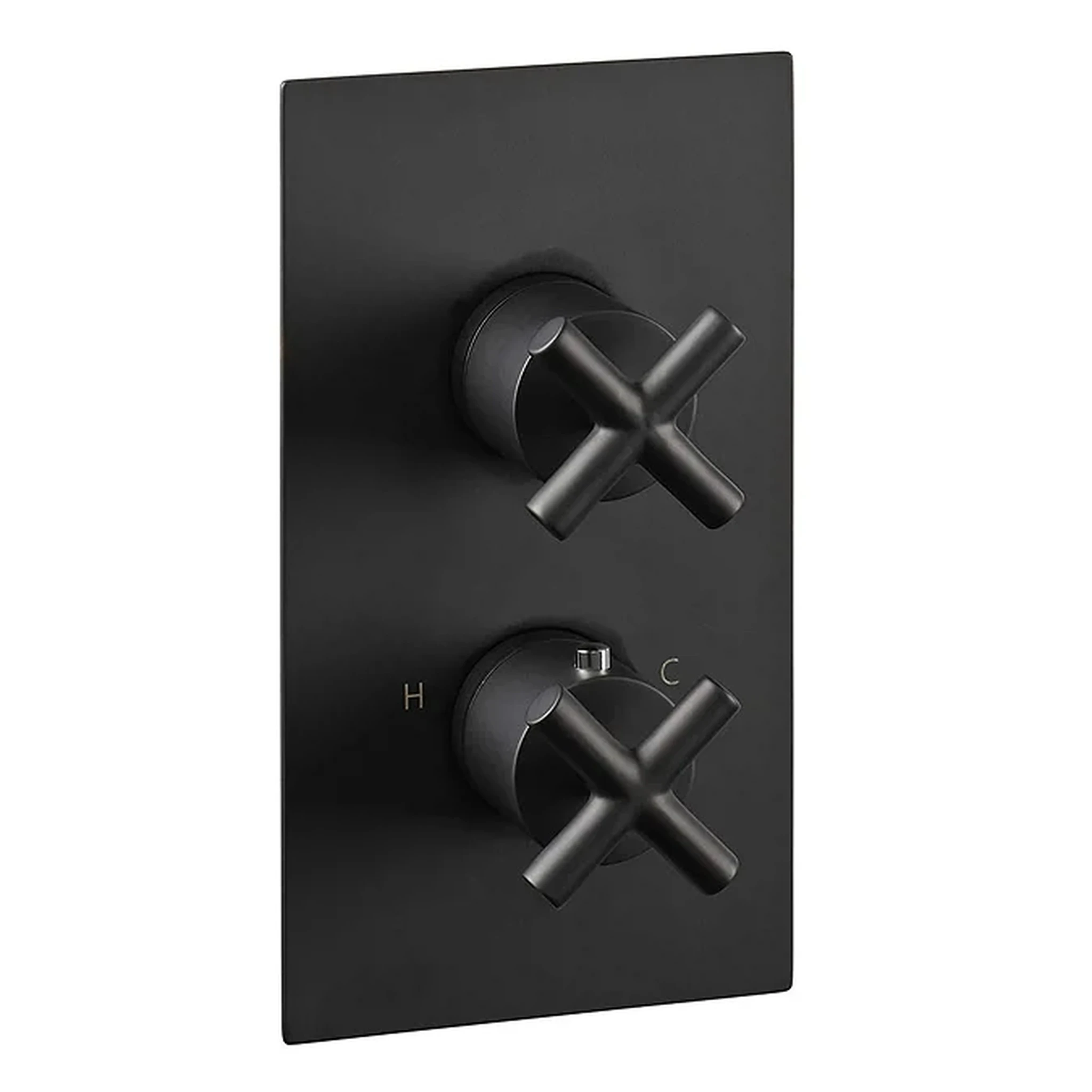 Just Taps Solex Concealed Thermo Dual Vertical Valve Matt Black