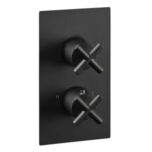 Just Taps Solex Concealed Thermo Dual Vertical Valve Matt Black