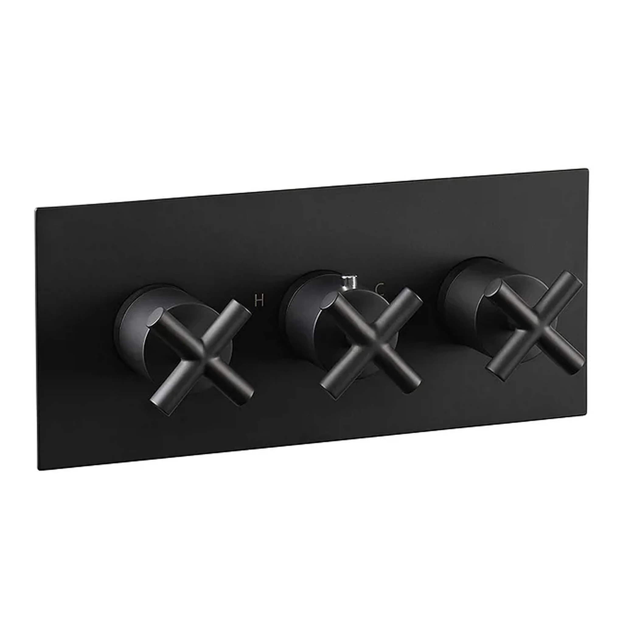 Just Taps Solex Concealed 2 Option Horizontal Valve Matt Black
