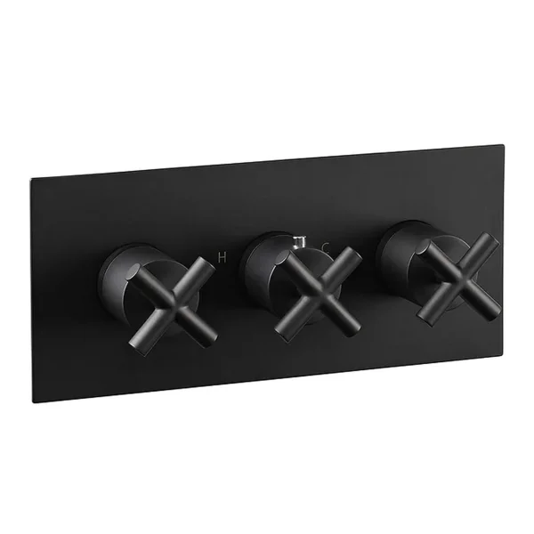 Just Taps Solex Concealed 2 Option Horizontal Valve Matt Black