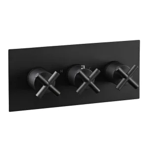 Just Taps Solex Concealed 2 Option Horizontal Valve Matt Black